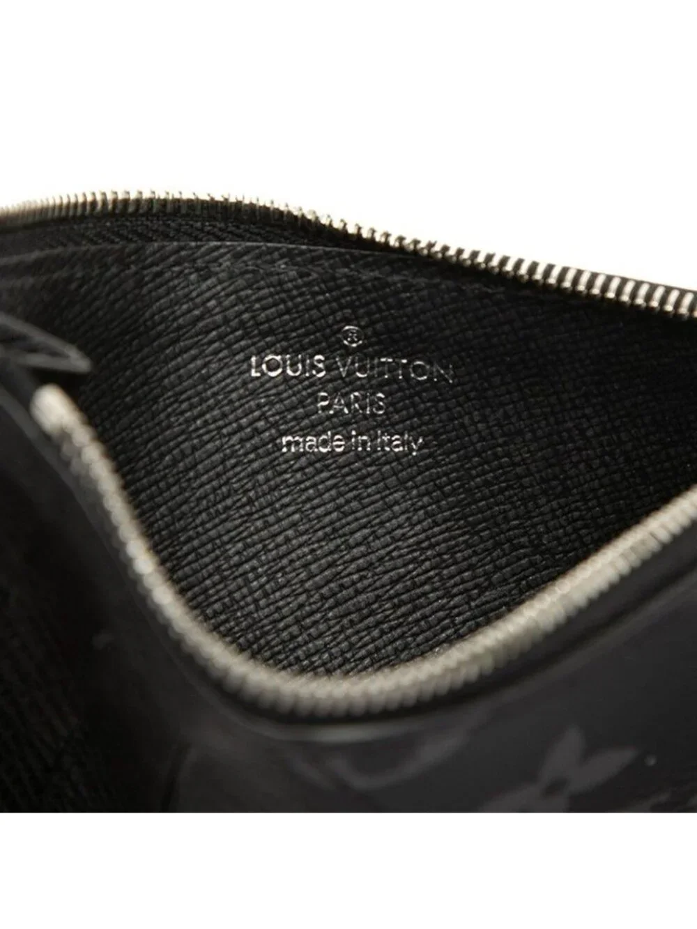 Louis Vuitton Monogram Eclipse Coin Card Holder Case Noir Black Leather